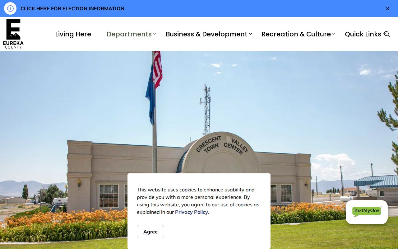 Crescent Valley booking-record source showing Eureka County sheriff substation information